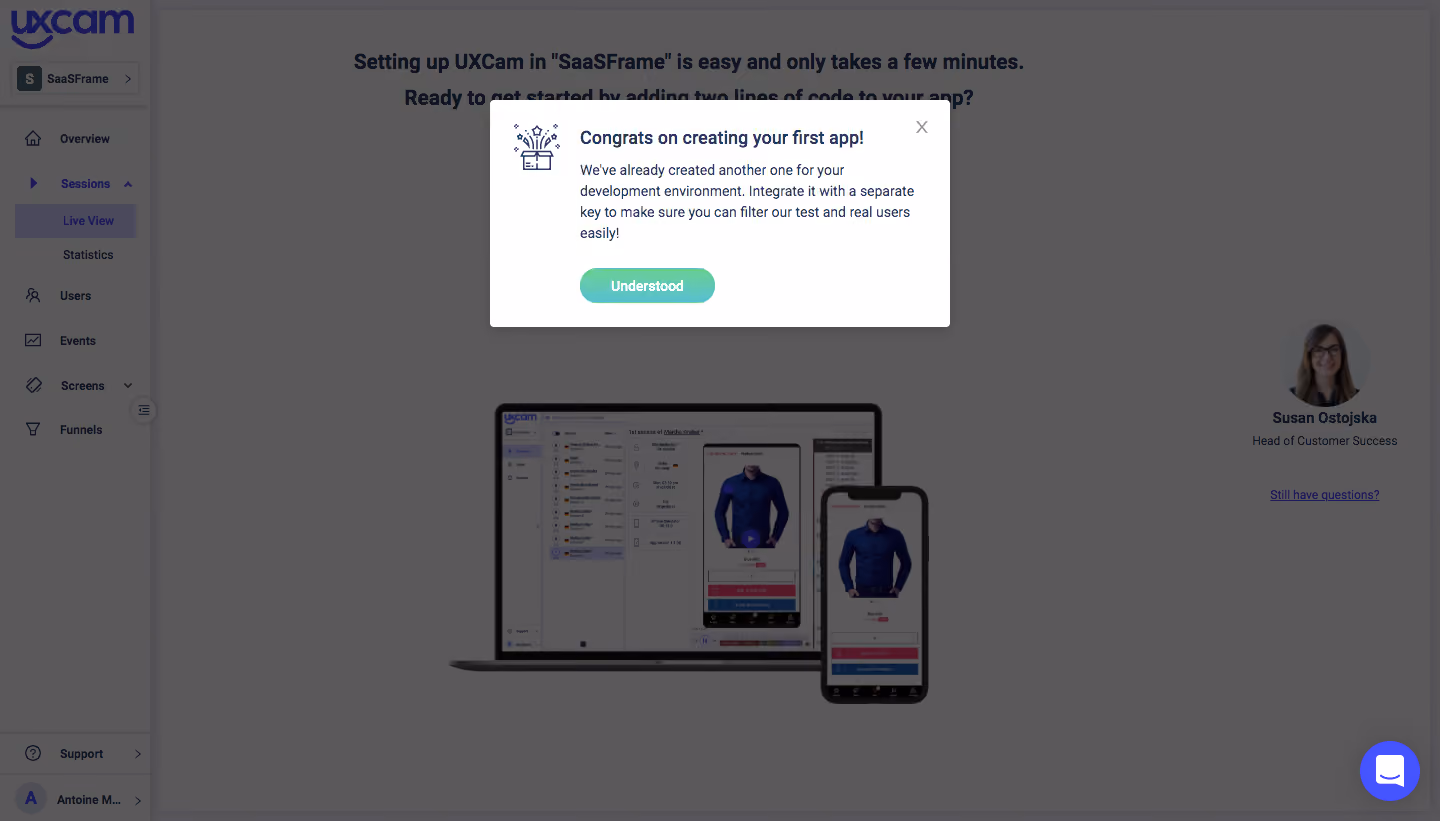 UXCam User Onboarding
