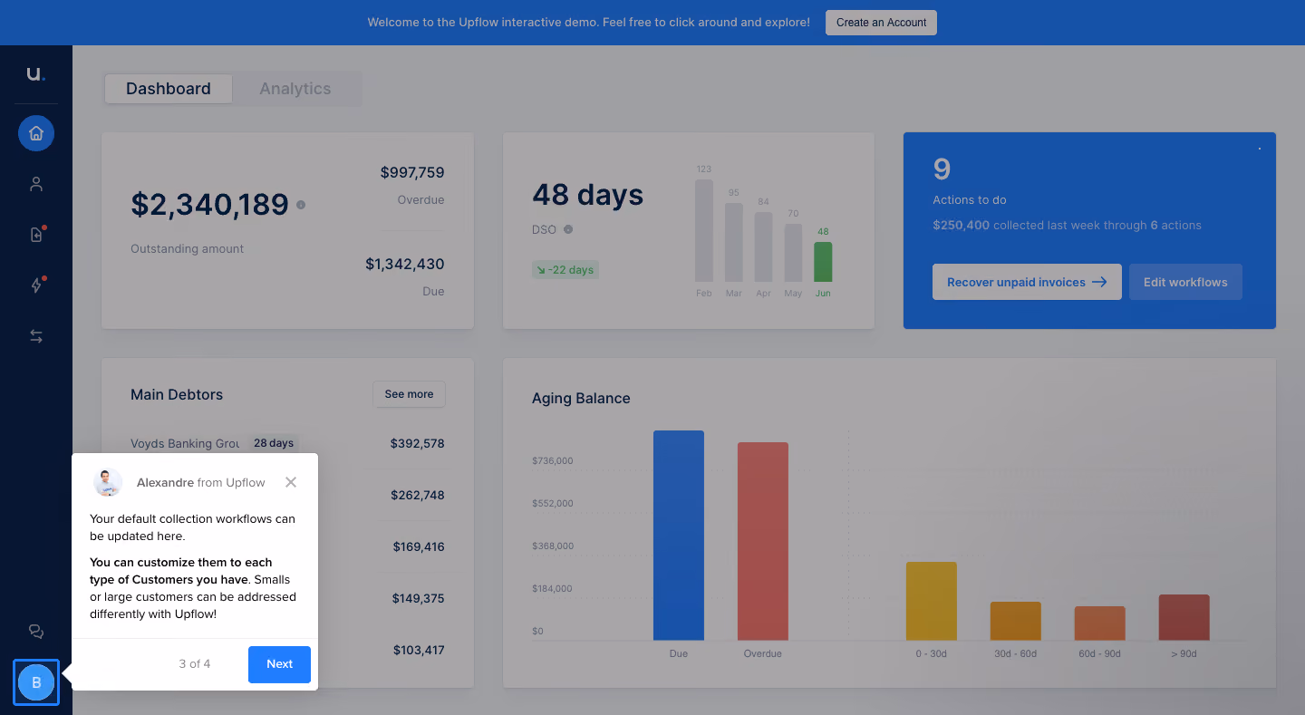 Upflow User Onboarding