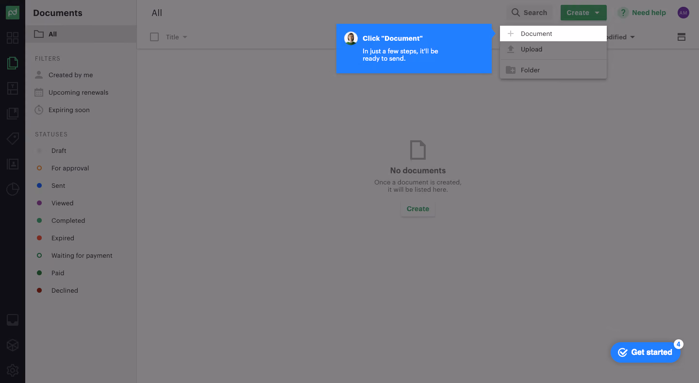 PandaDoc User Onboarding
