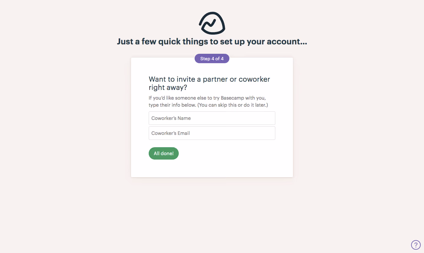 Basecamp Sign Up Flow