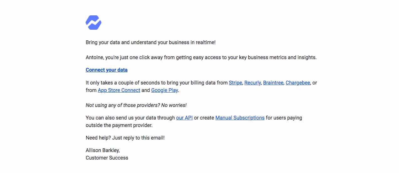 Baremetrics Onboarding Emails