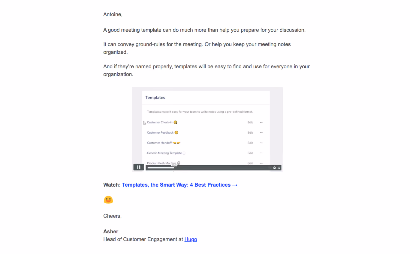 Hugo Onboarding Emails