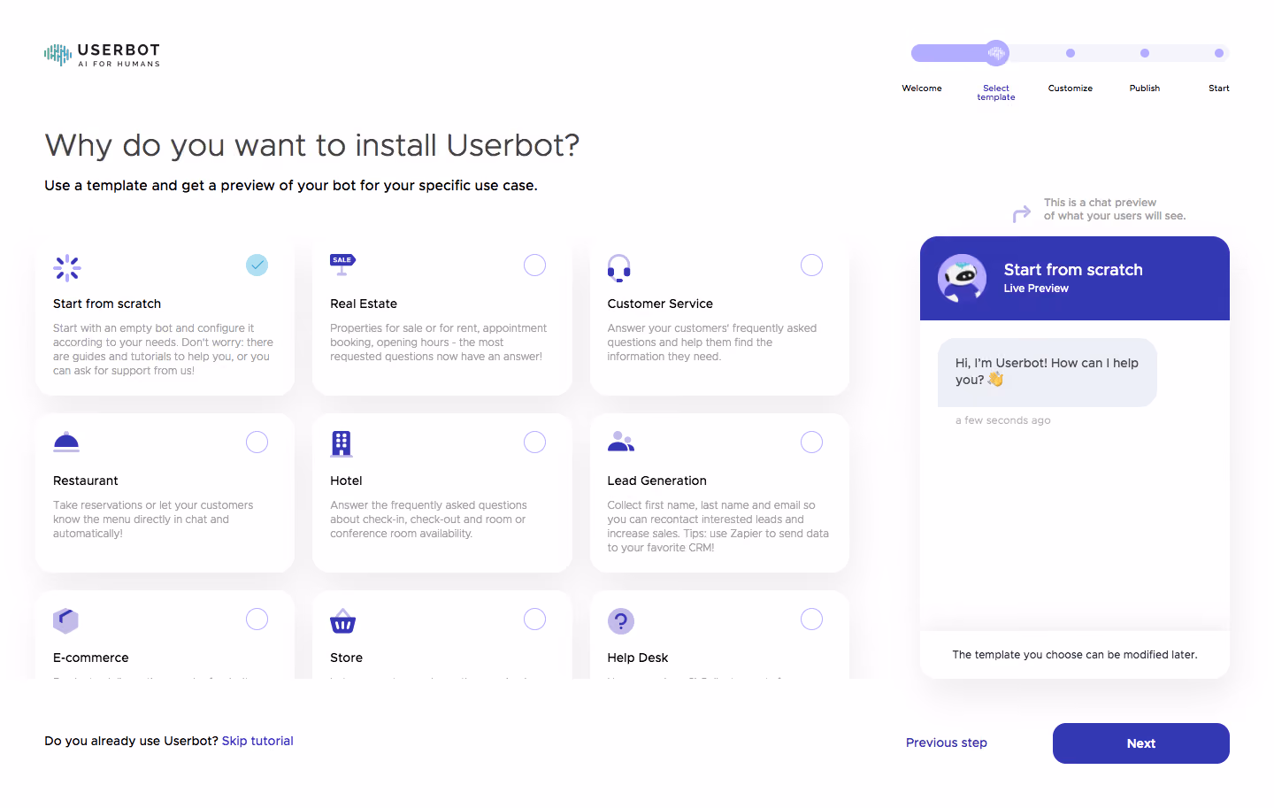 Userbot User Onboarding