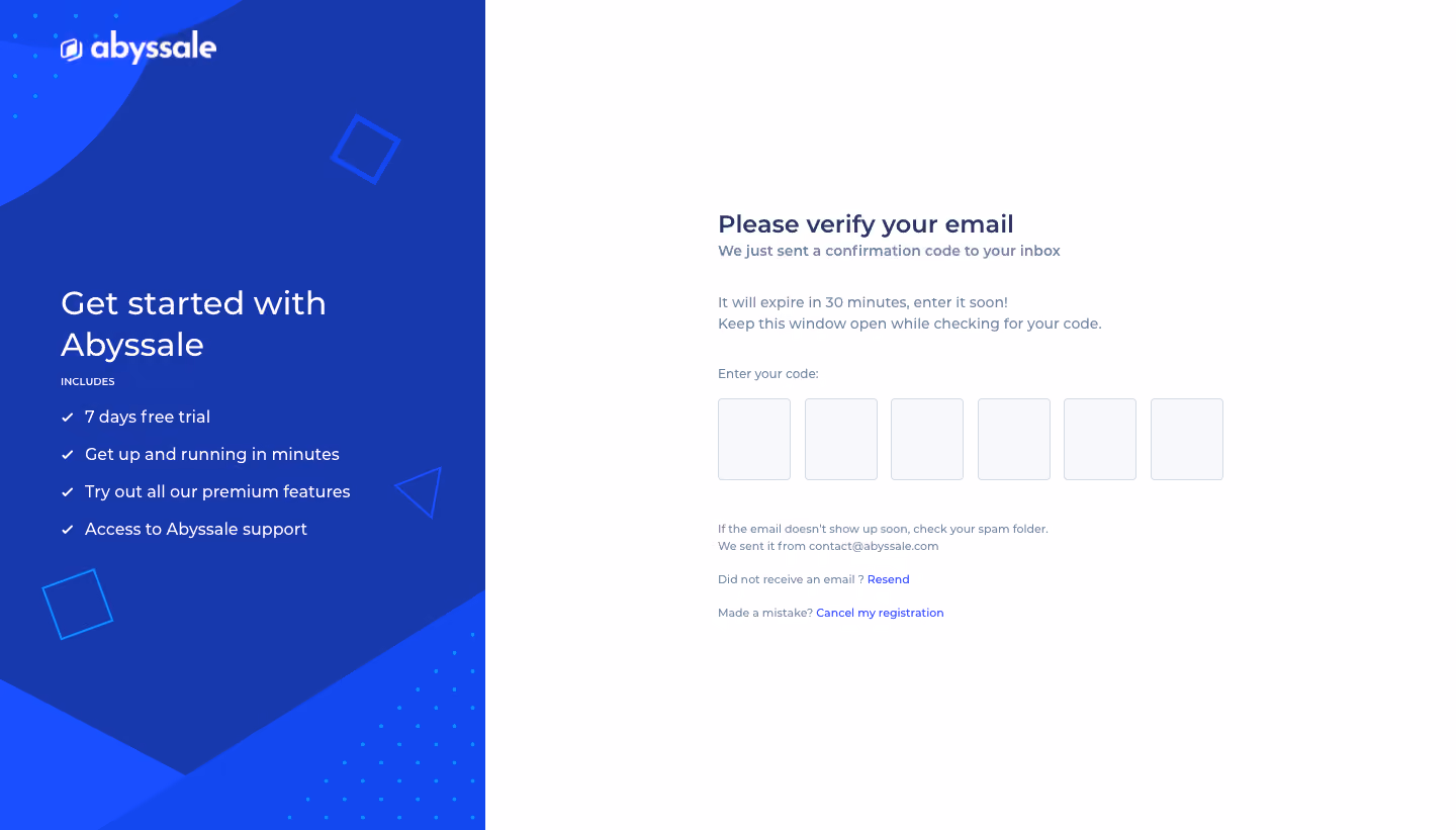 Abyssale Email Verification