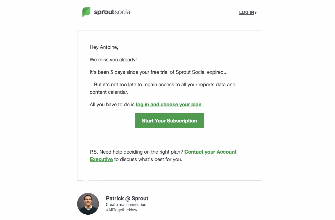 Sprout Social Free Trial Emails