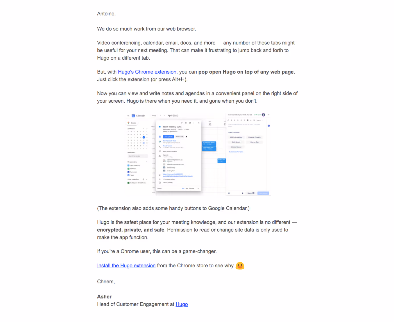 Hugo Onboarding Emails
