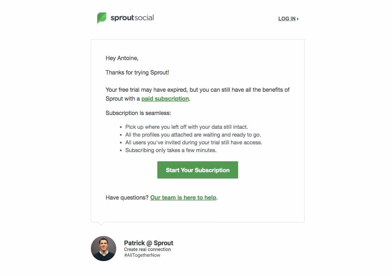 Sprout Social Free Trial Emails