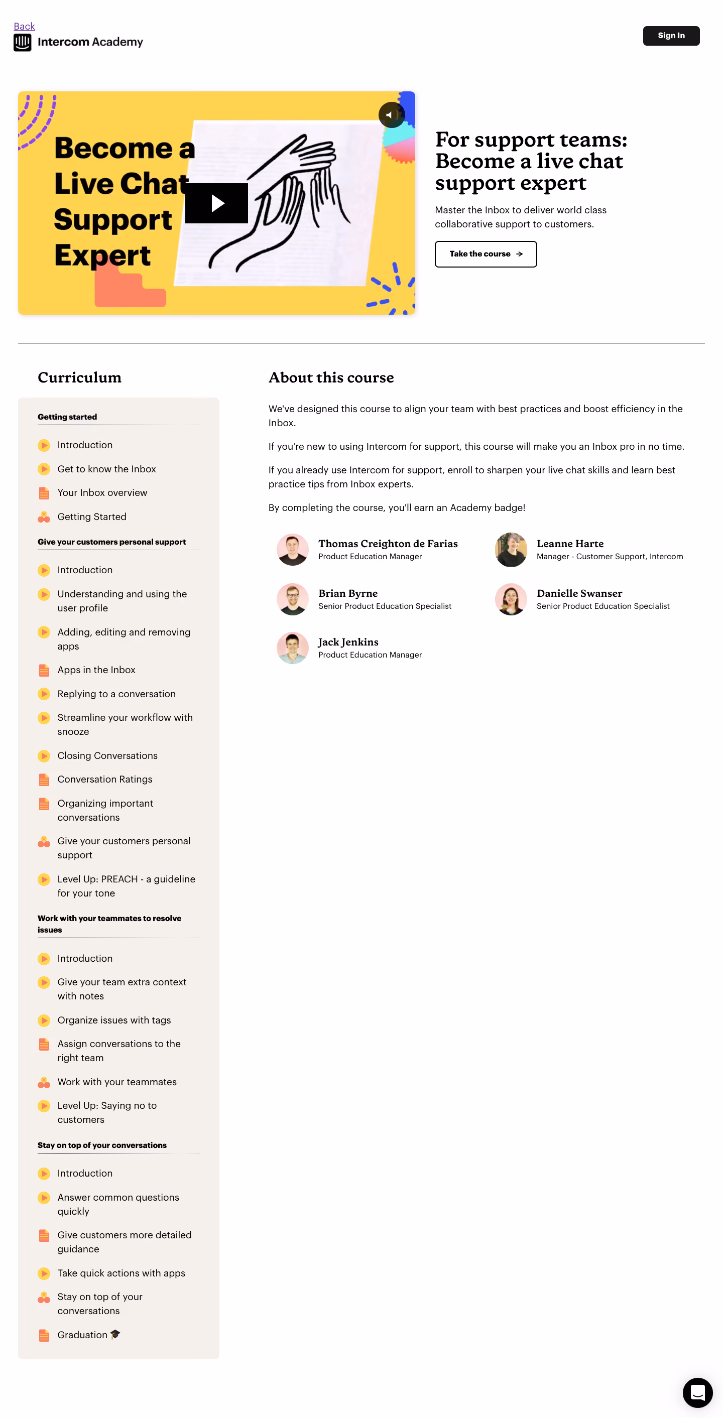 Intercom Academy