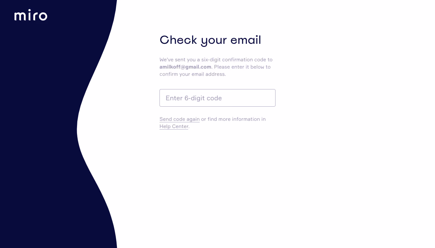 Miro SIgn Up Flow