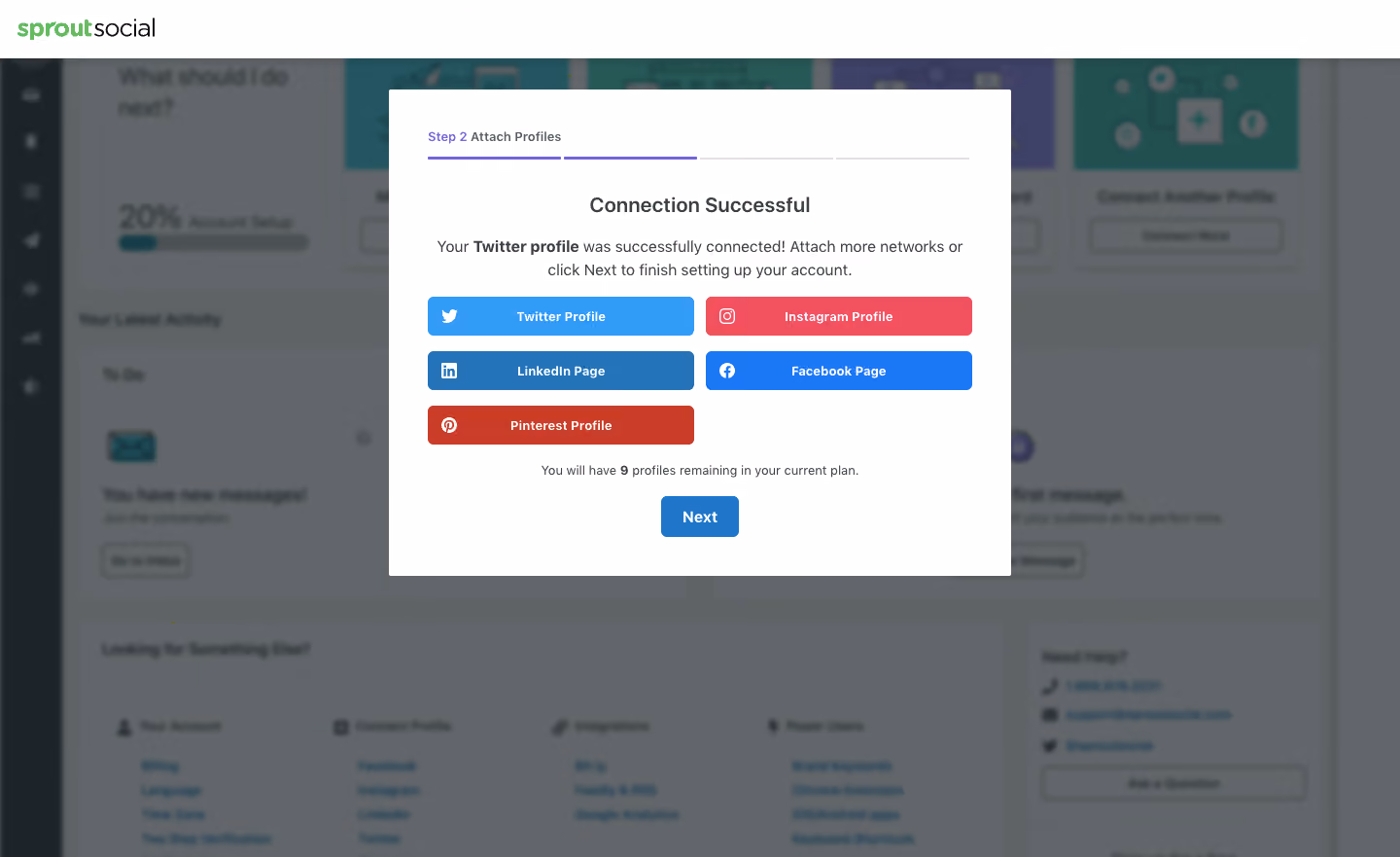 Sprout Social Sign Up Flow