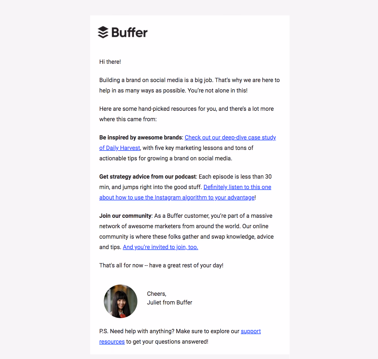 Buffer Onboarding Emails