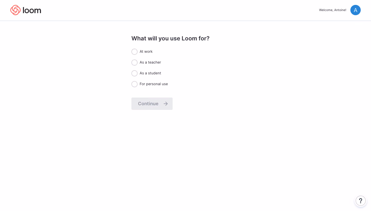 Loom Sign Up Flow