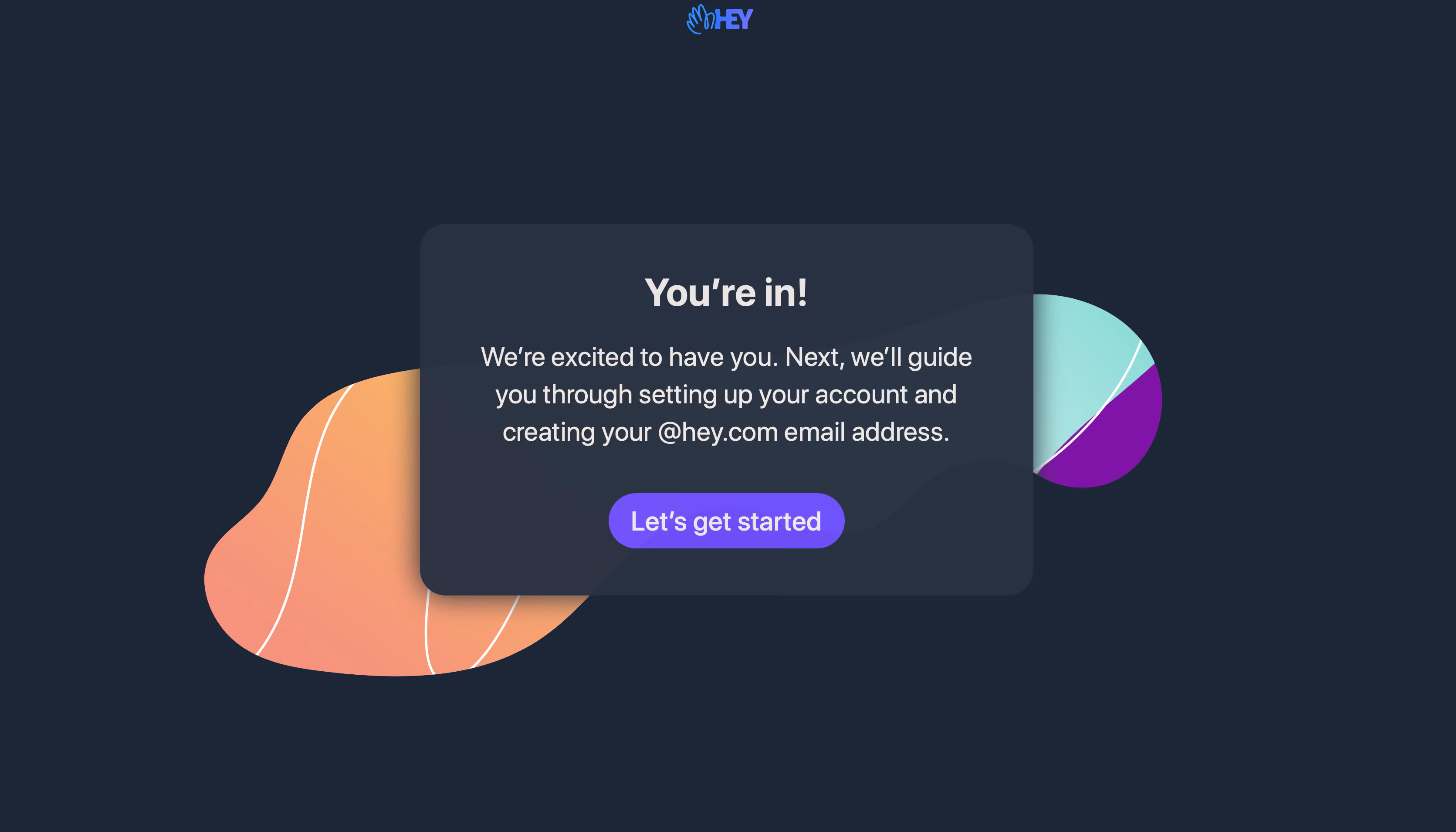 Hey Sign Up Flow