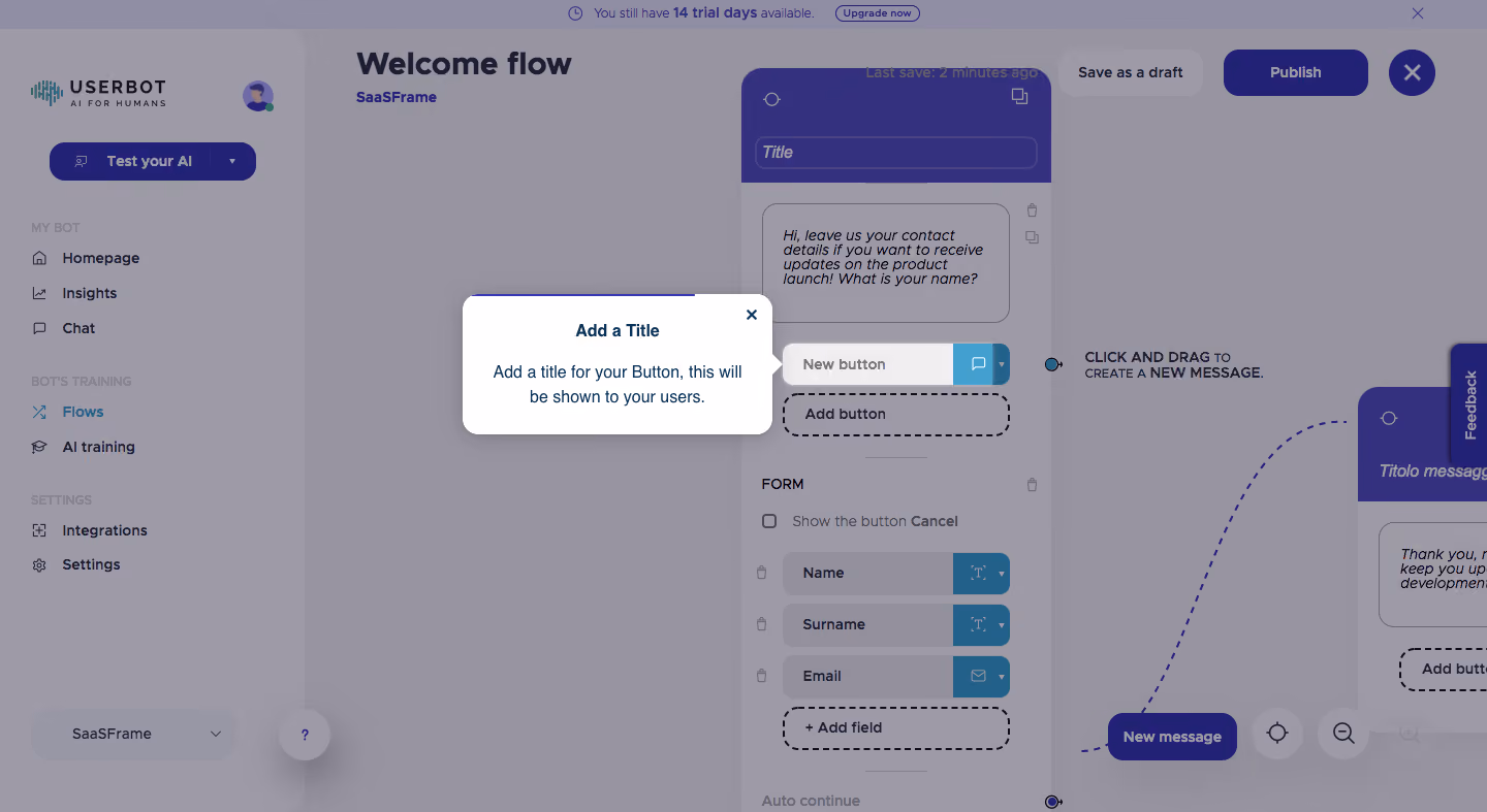 Userbot Product Tour