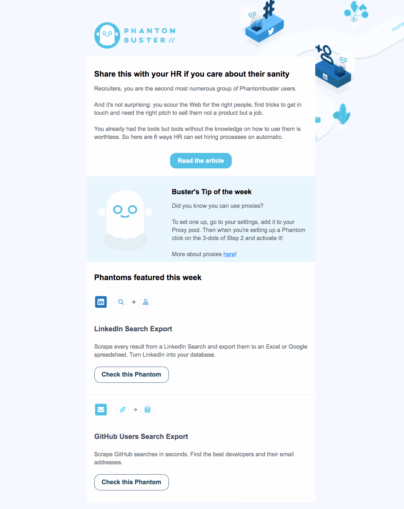 Phantombuster Newsletters