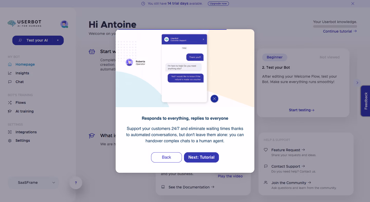 Userbot Product Tour