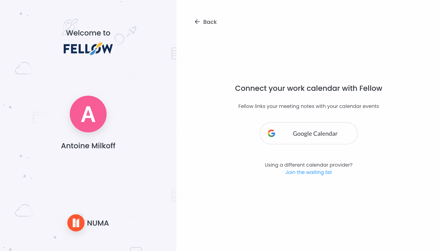 Fellow Sign Up Flow