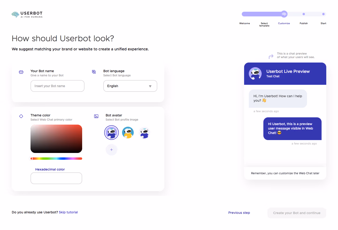 Userbot User Onboarding