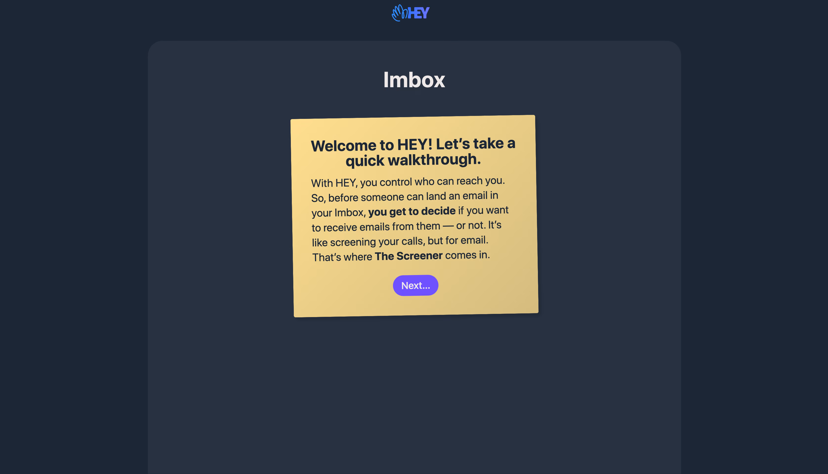 Hey Sign Up Flow