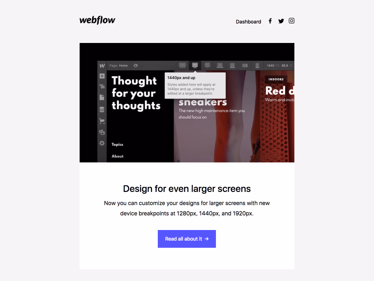 Webflow New Features Emails