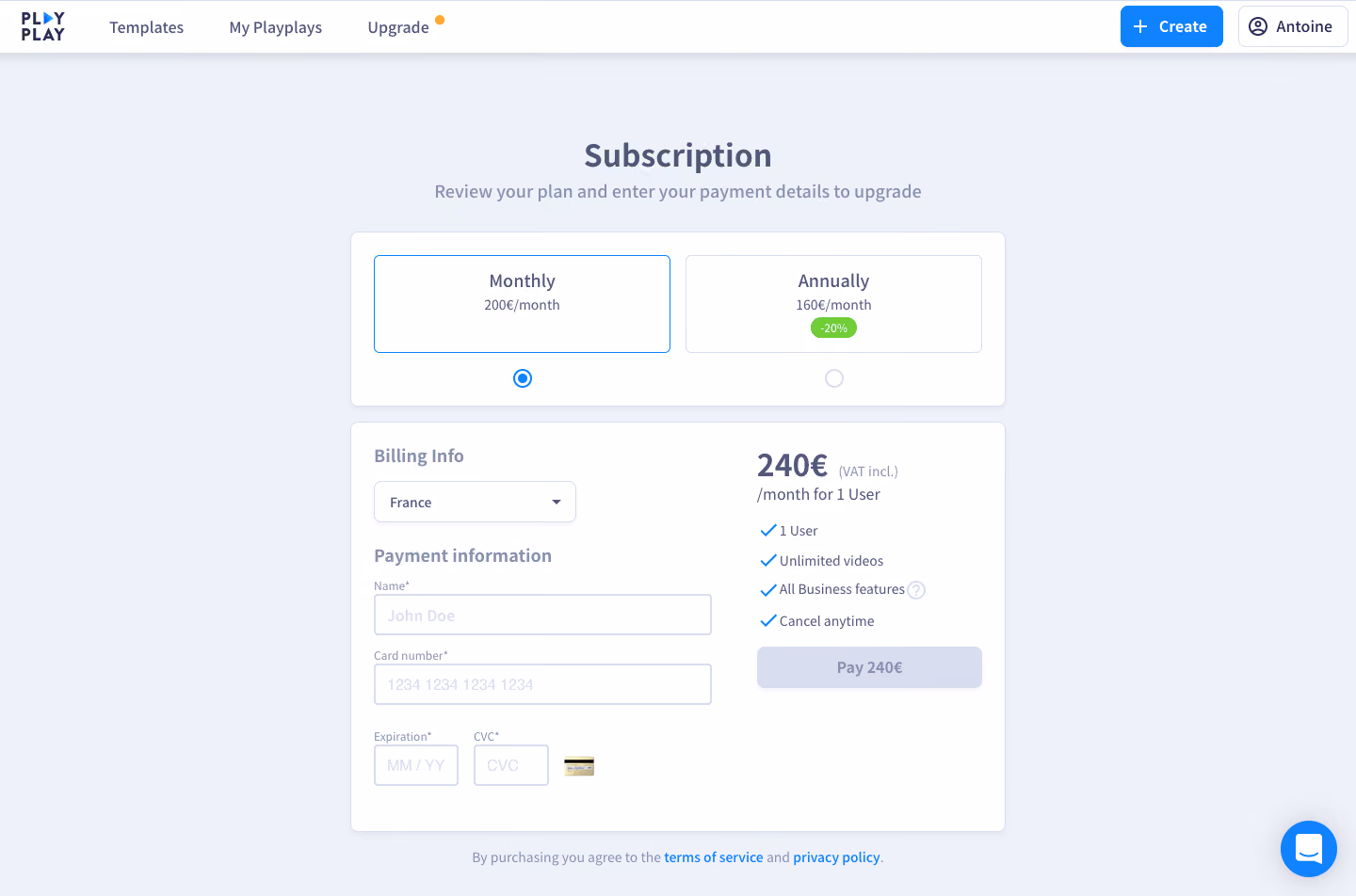 PlayPlay Checkout