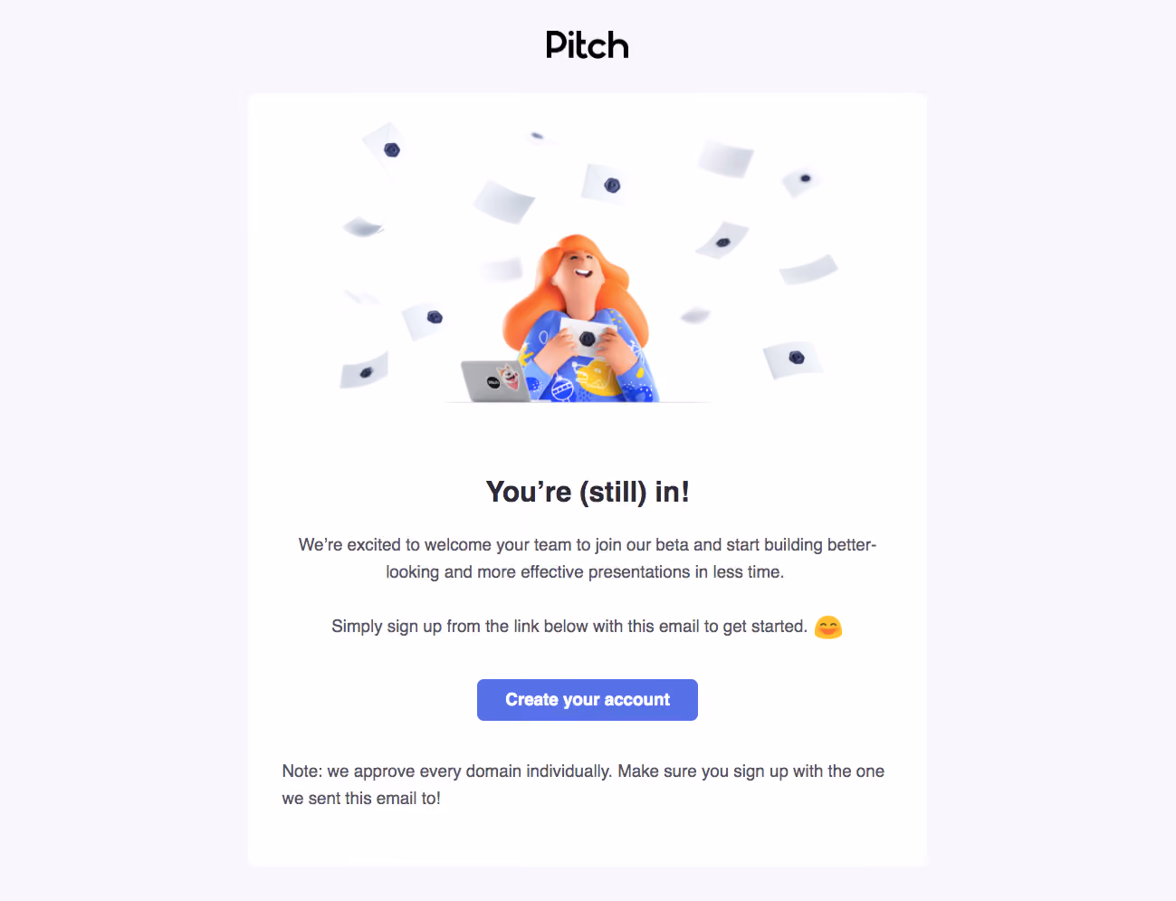 Pitch Early Access Emails