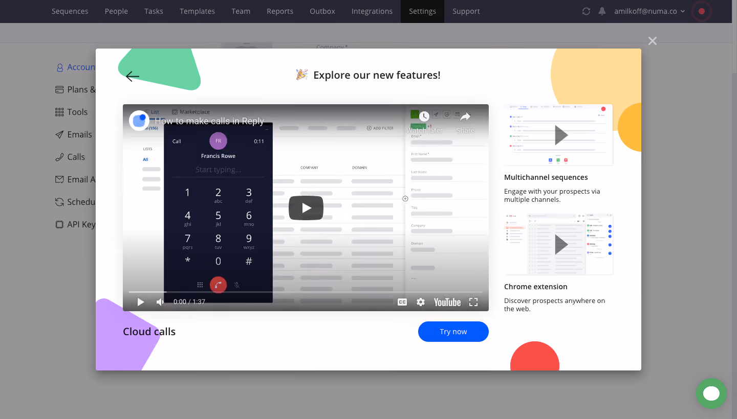 Reply User Onboarding