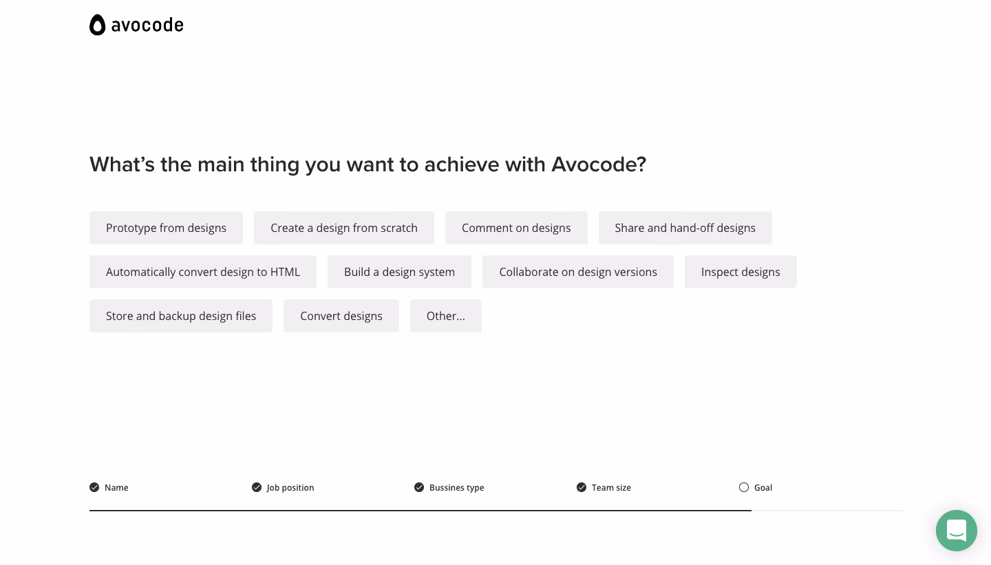 Avocode Sign Up Flow