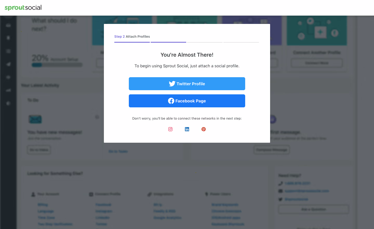 Sprout Social Sign Up Flow
