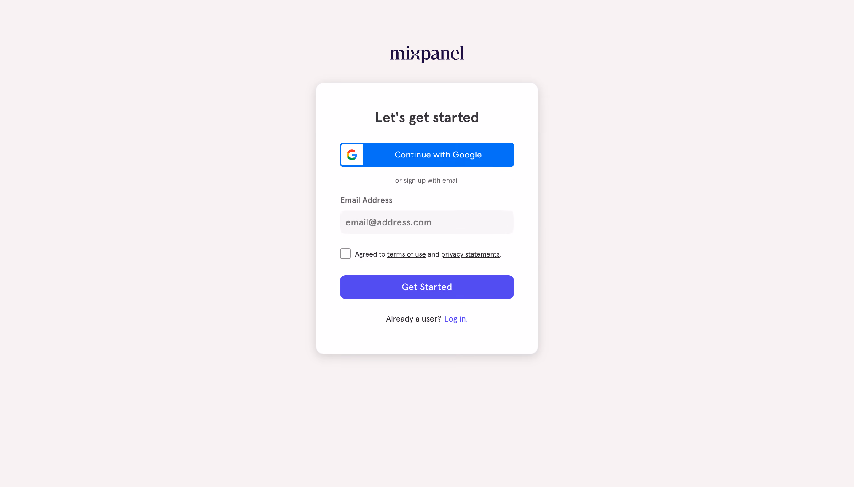 Mixpanel Sign Up Flow
