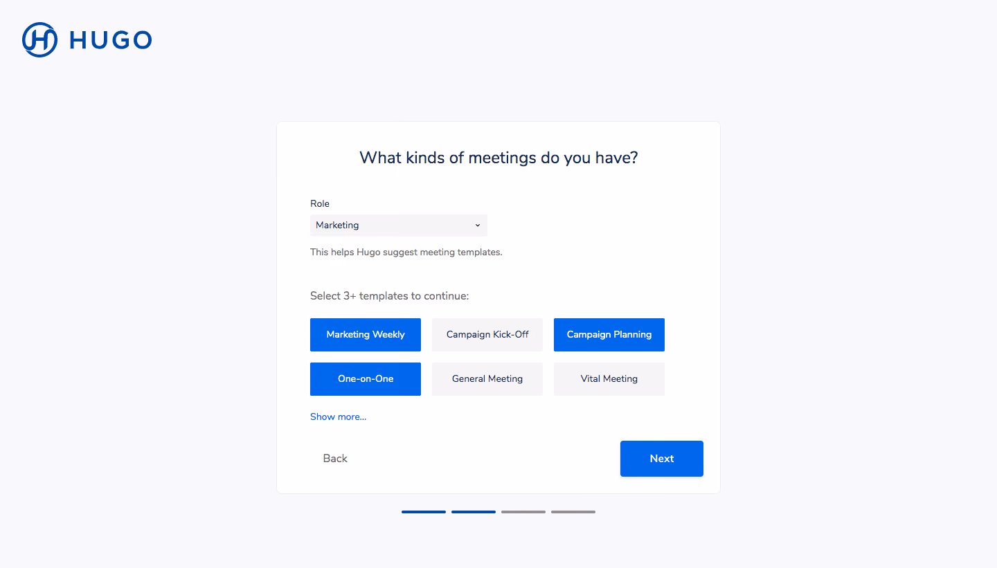 Hugo Sign Up Flow