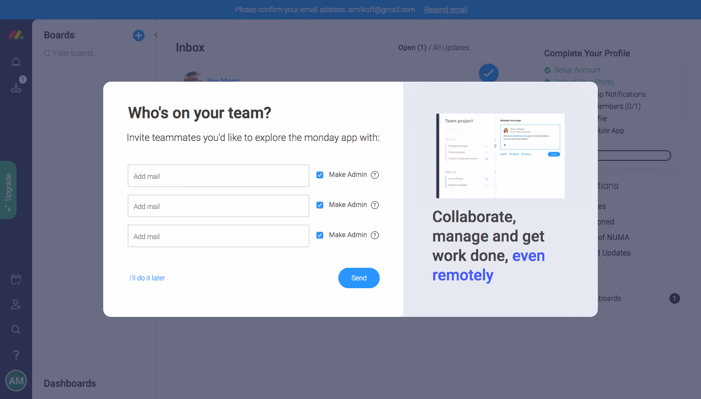 Monday Invite Team Members