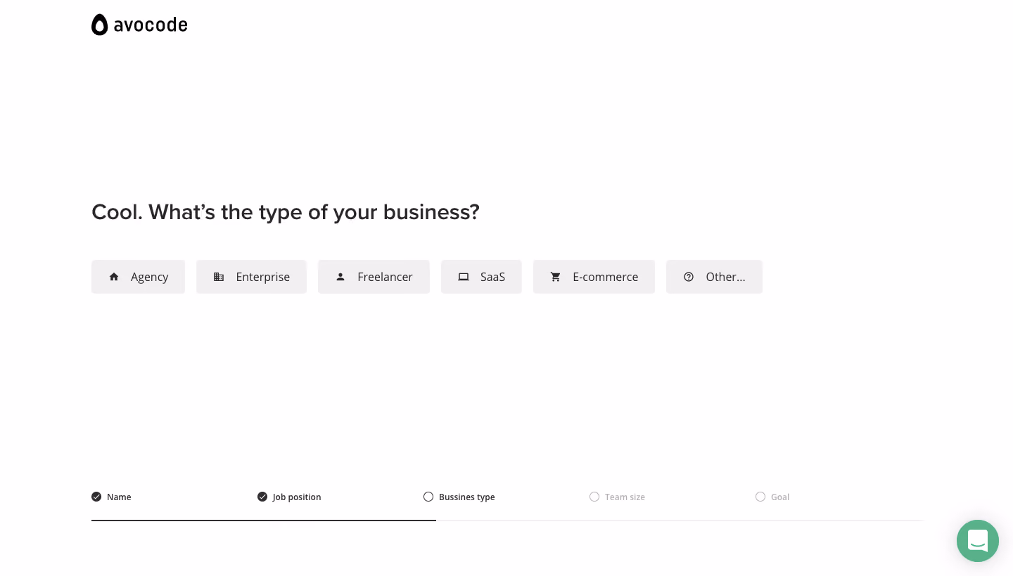 Avocode Sign Up Flow