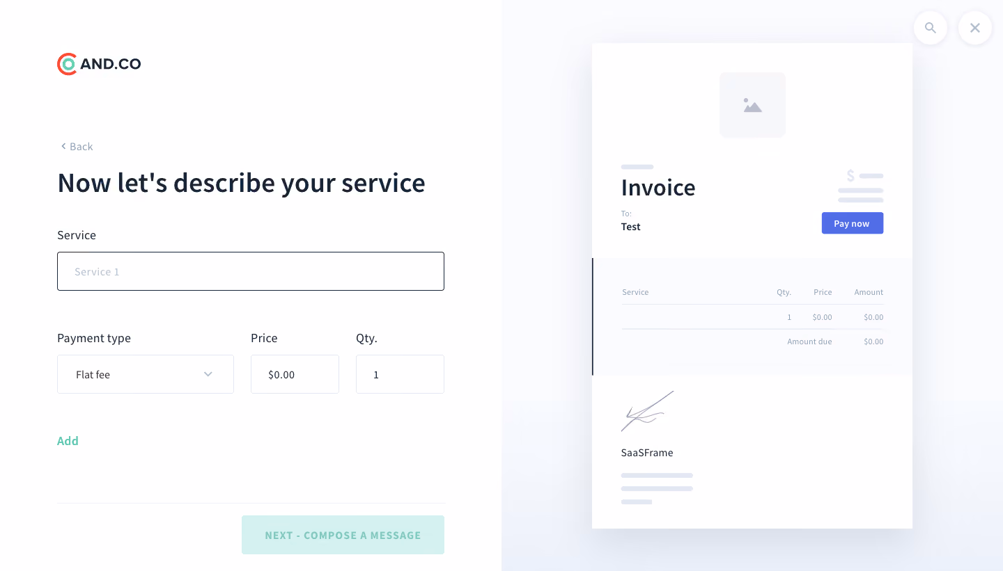 AND.CO Onboarding Flow