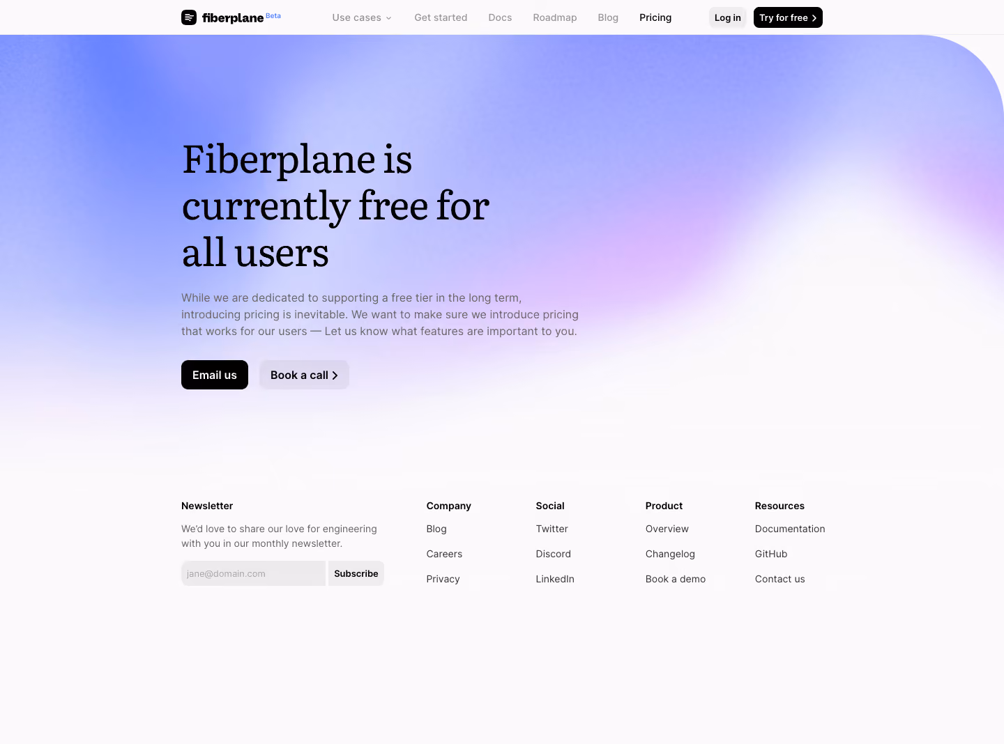 Fiberplane Pricing Page