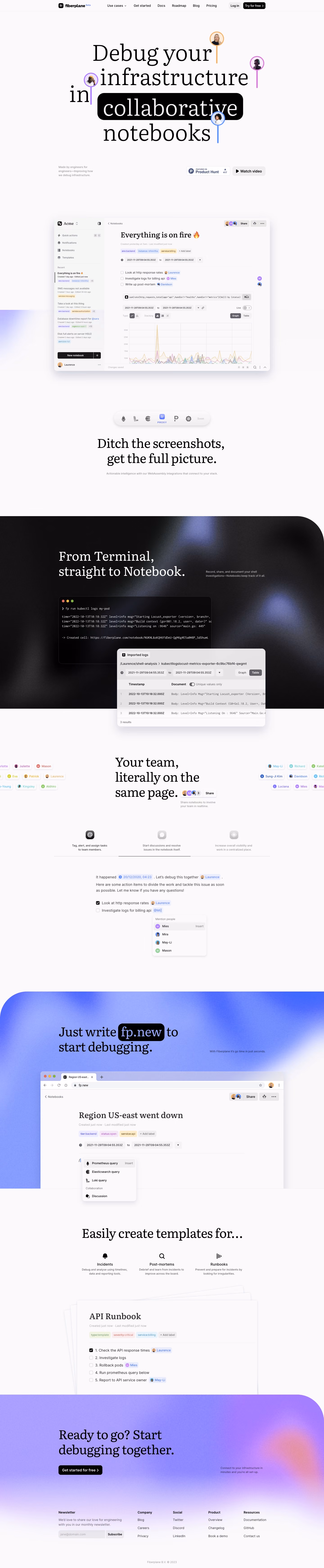 Fiberplane Landing Page