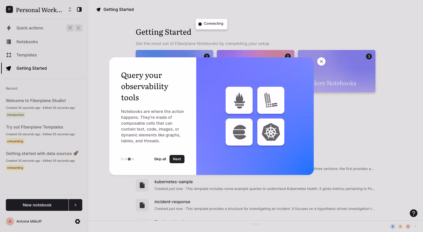 Fiberplane User Onboarding
