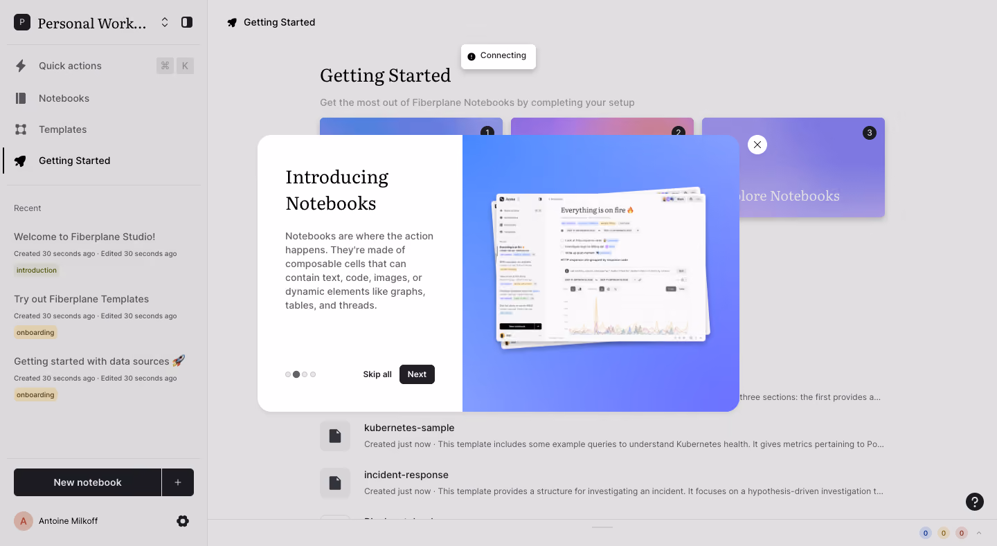 Fiberplane User Onboarding