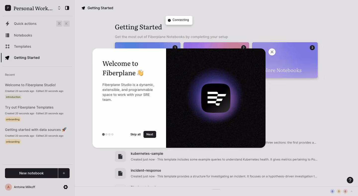Fiberplane User Onboarding