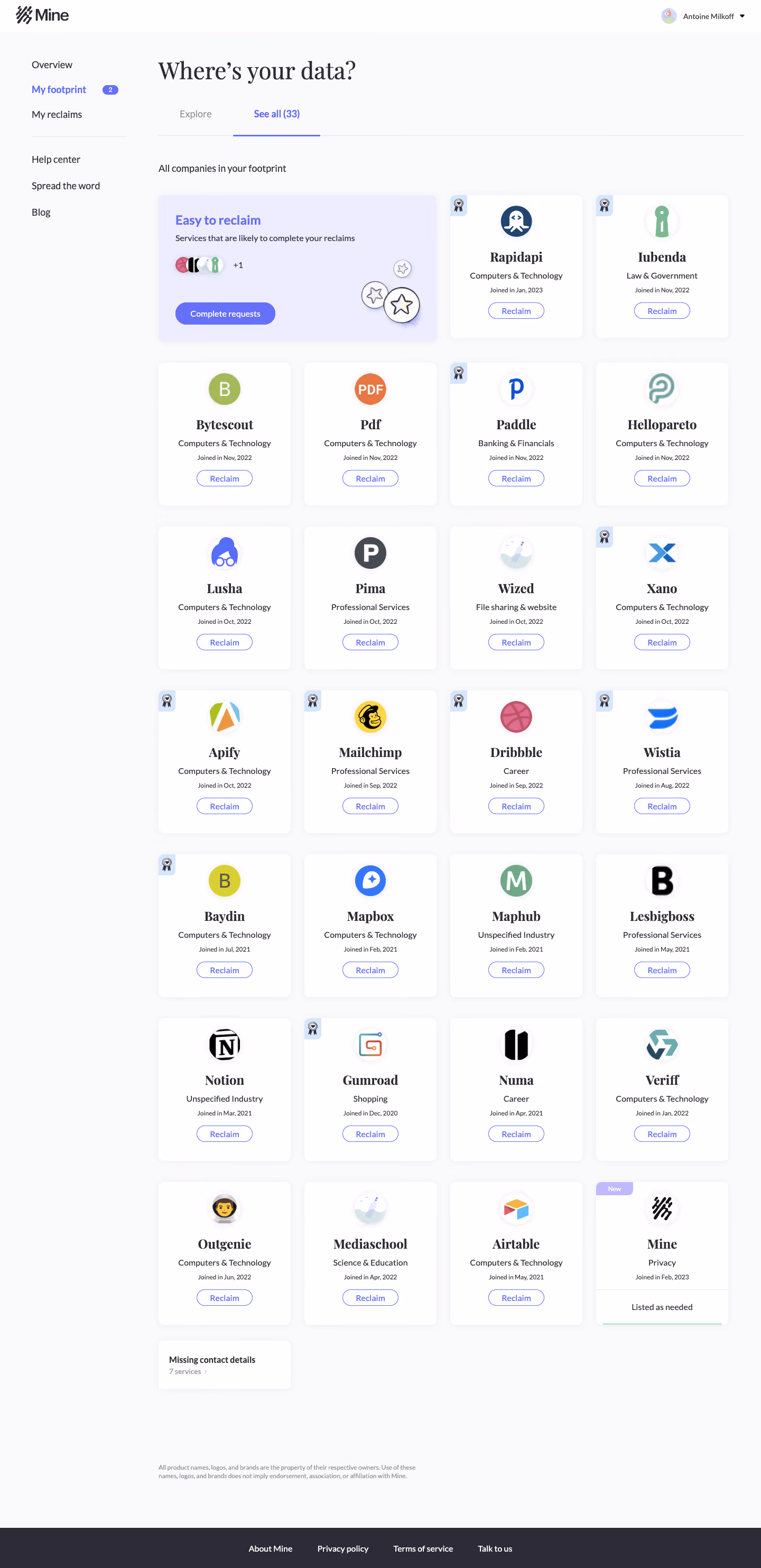 Mine Dashboard
