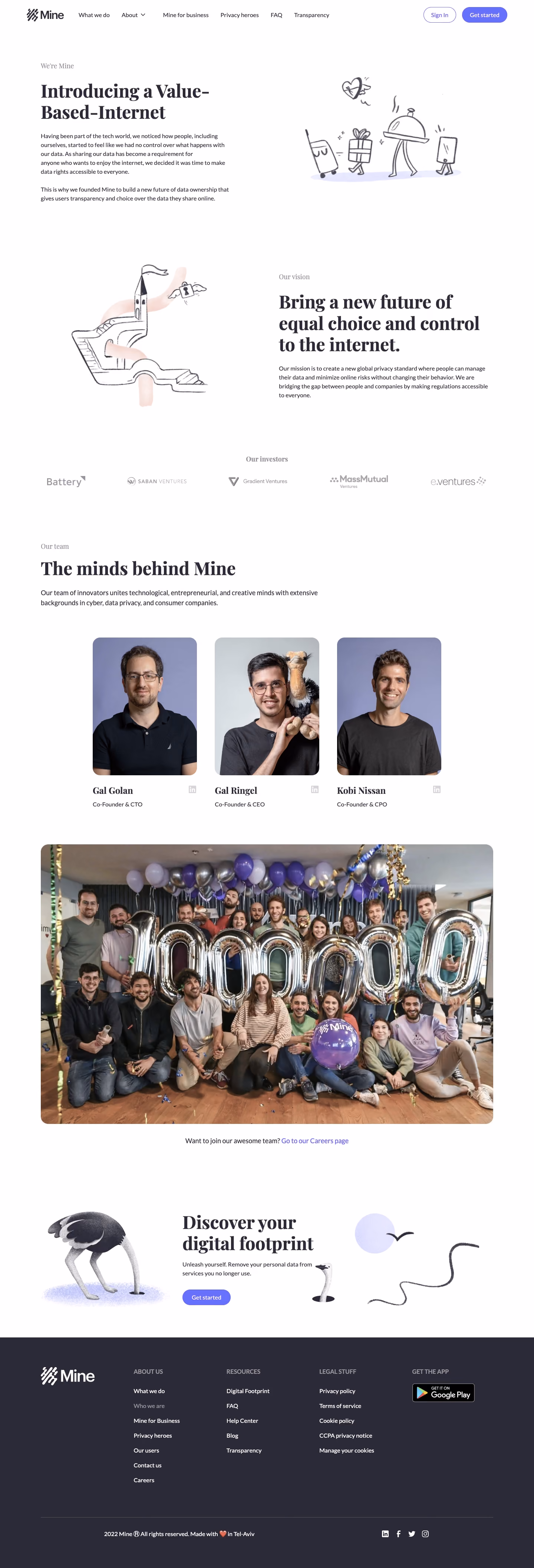 Mine About Page