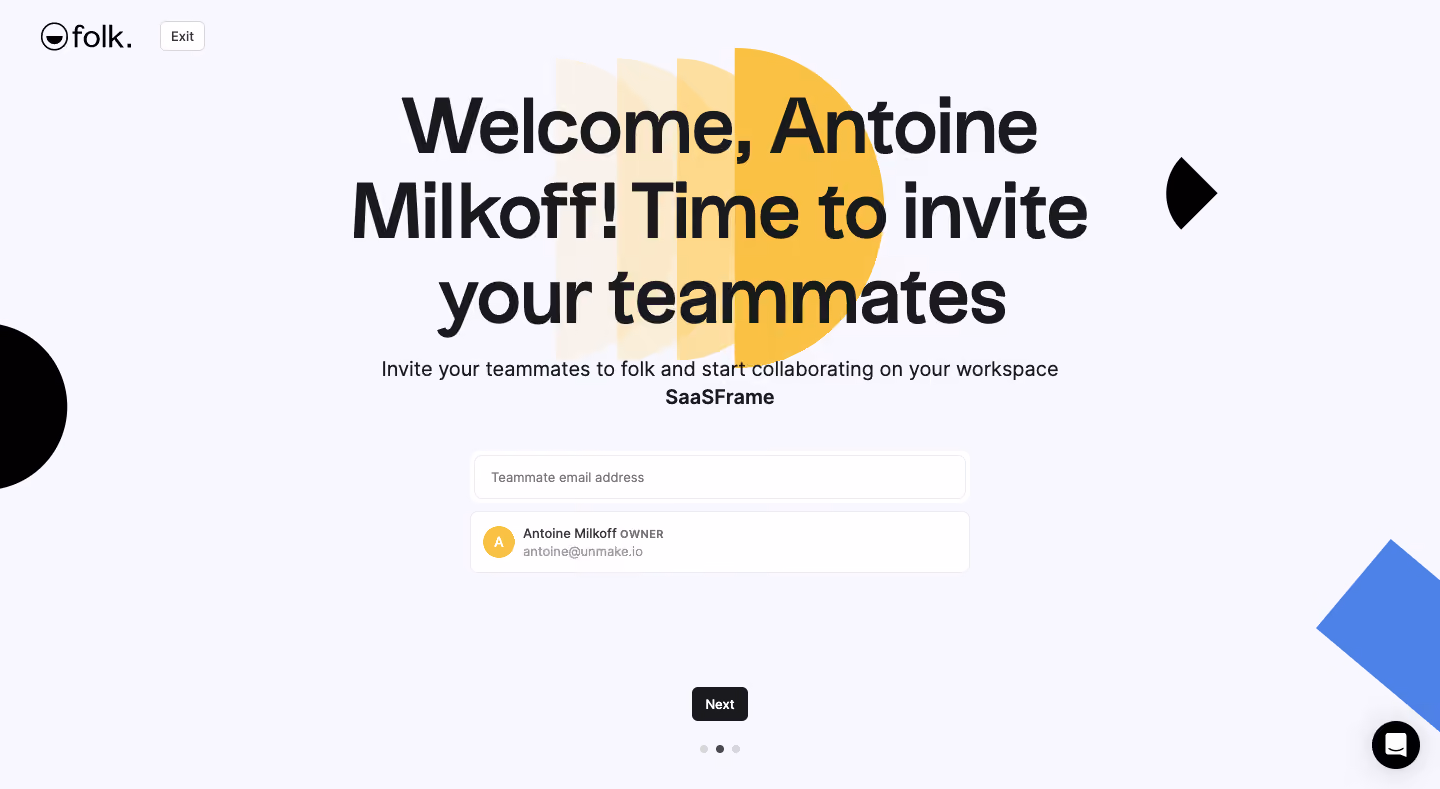 Folk Sign Up Flow