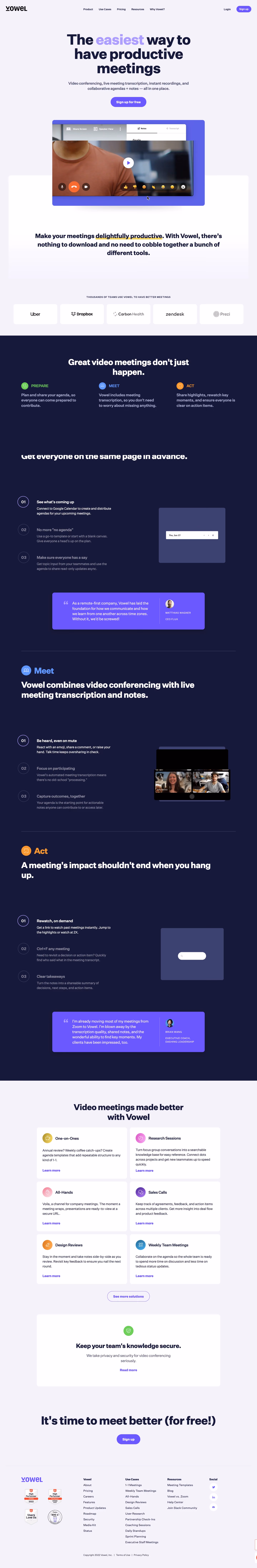 Vowel Landing Page