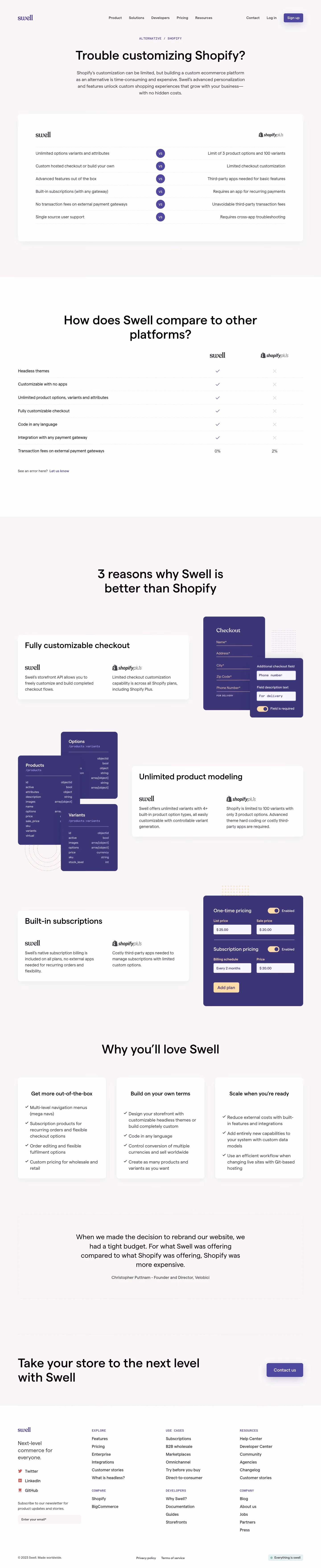 Swell Comparison Page