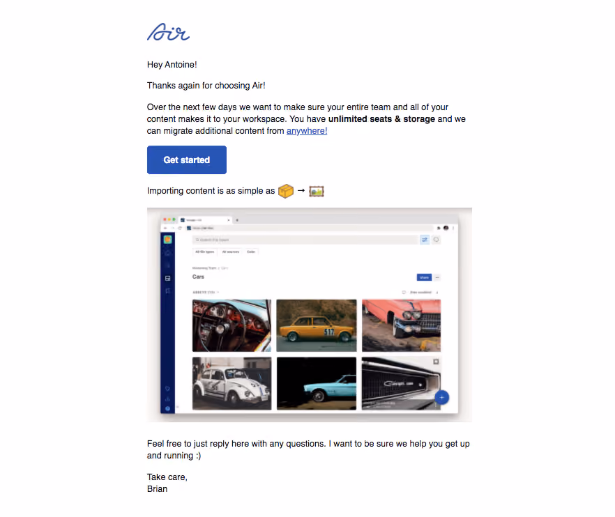 Air Onboarding Emails