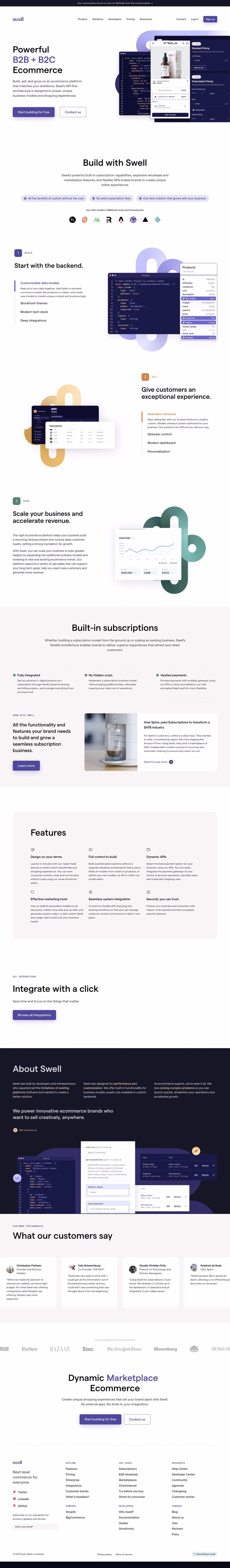 Swell Landing Page