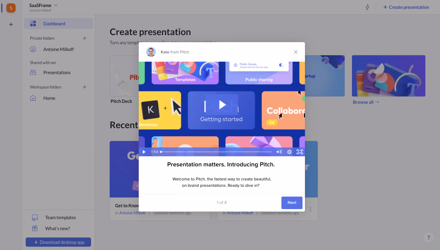 Pitch Product Tour