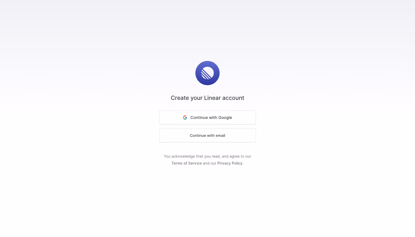 Linear Signup Page