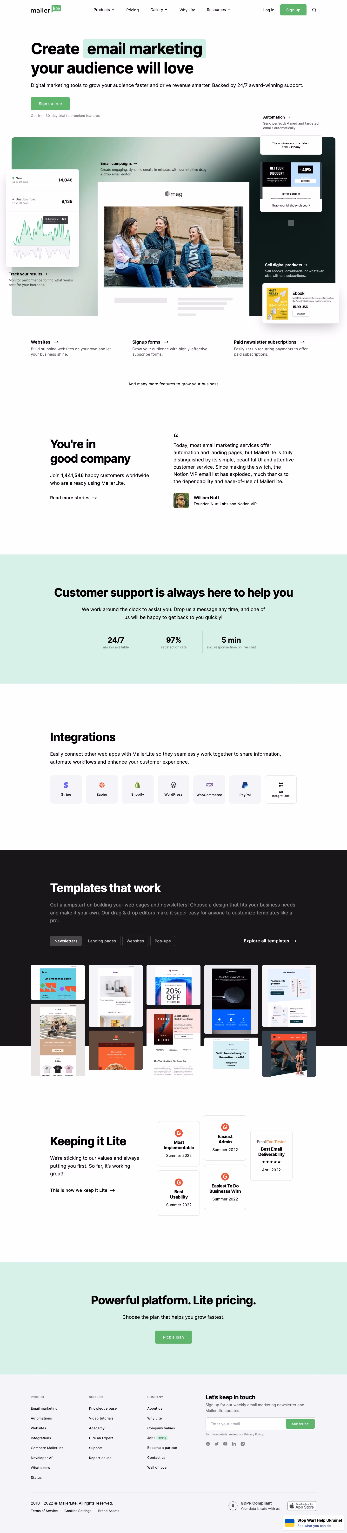 MailerLite Landing Page