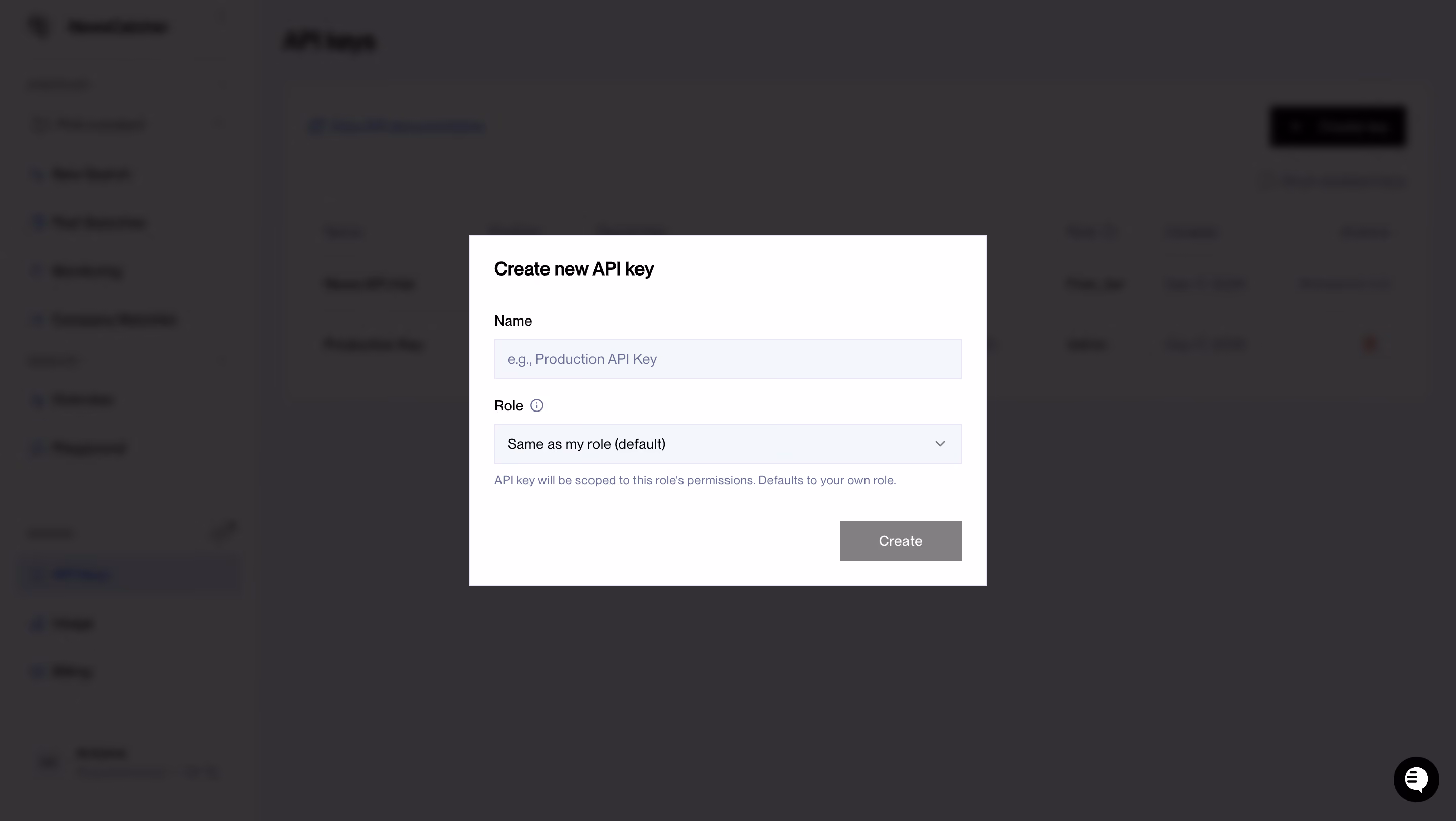 NewsCatcher Create New Key